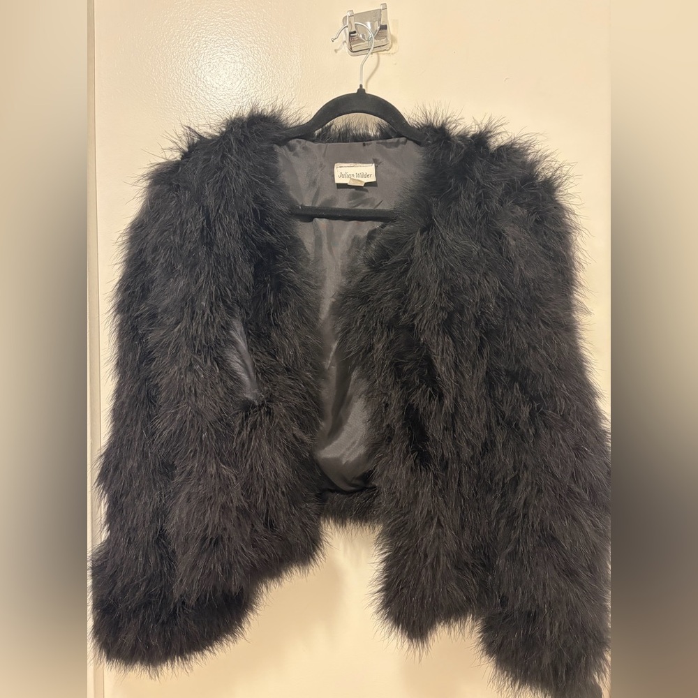 Julian Wilder Ostrich Marabou Feather Jacket